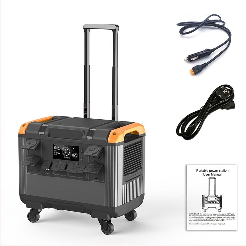 3000W Portable Solar Battery Energy Storage Large Capacity Fast Car Charging MPPT Personalized Outdoor Supply Emergency Stall