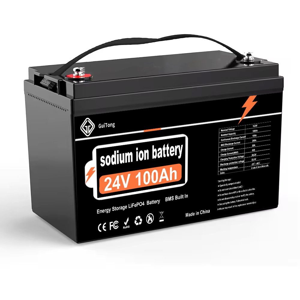 Rechargeable 24V 24 Volt 50Ah 100Ah 200Ah 300Ah Solar Sodium Ion Battery Pack Cell for RV Home Appliances Storage Golf Cart