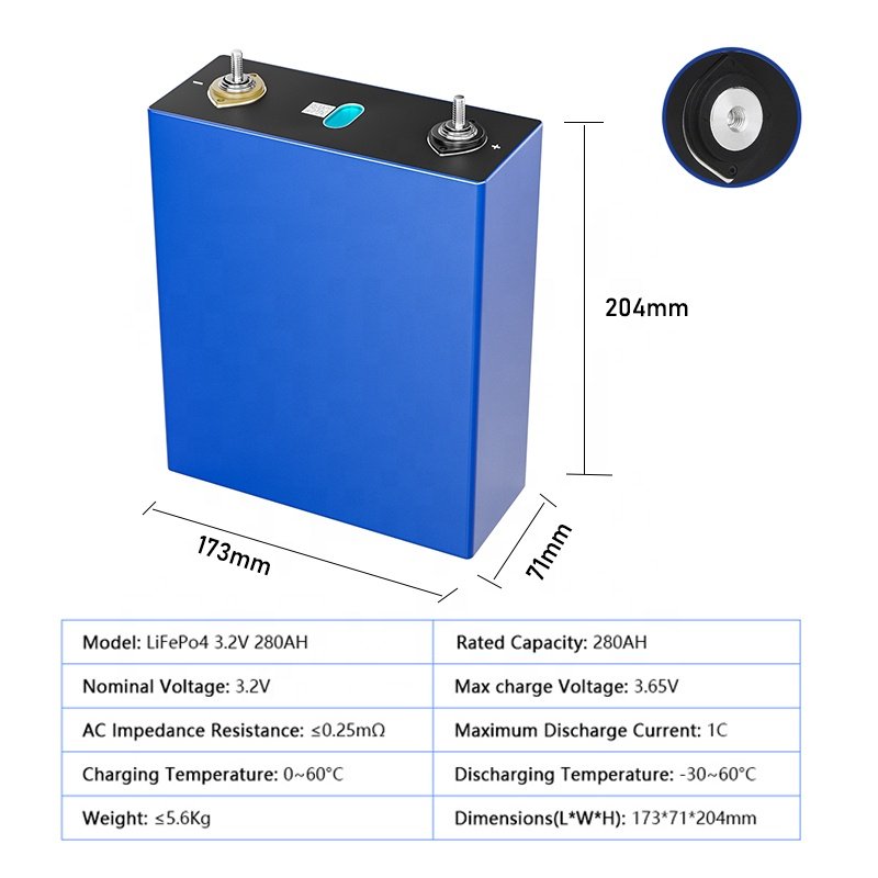 6000 Times Cycling Lifepo4 280 Ah Cell 280Ah 3.2V 3.2v lifepo4 272ah 280Ah Lifepo4 Energy Storage Lithium Ion Battery Cells
