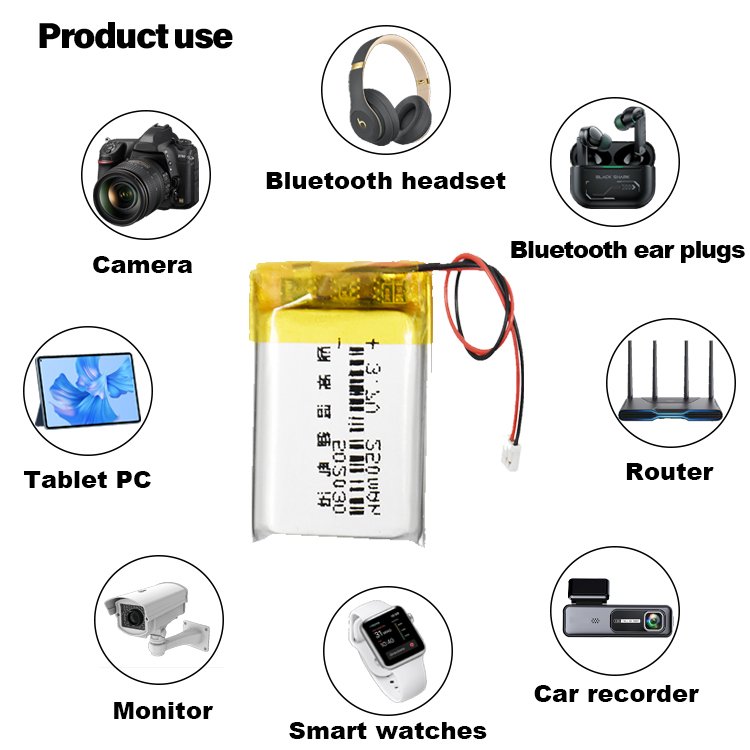 503040 600mah 3.7v lipo battery Portable DVD POS machine video GPS 3.7v lithium ion battery smart watch dvd lipo battery 502030