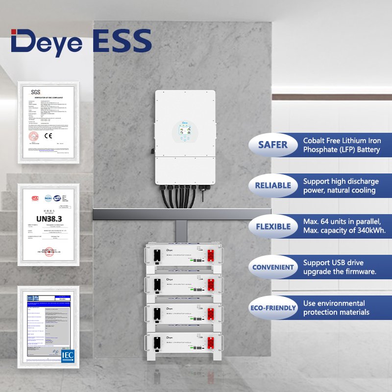 Deye ESS SE-G5.3 2024 New Arrival Best Lithium Li ion 104 Ah Deep Cycle battery Solar Pack