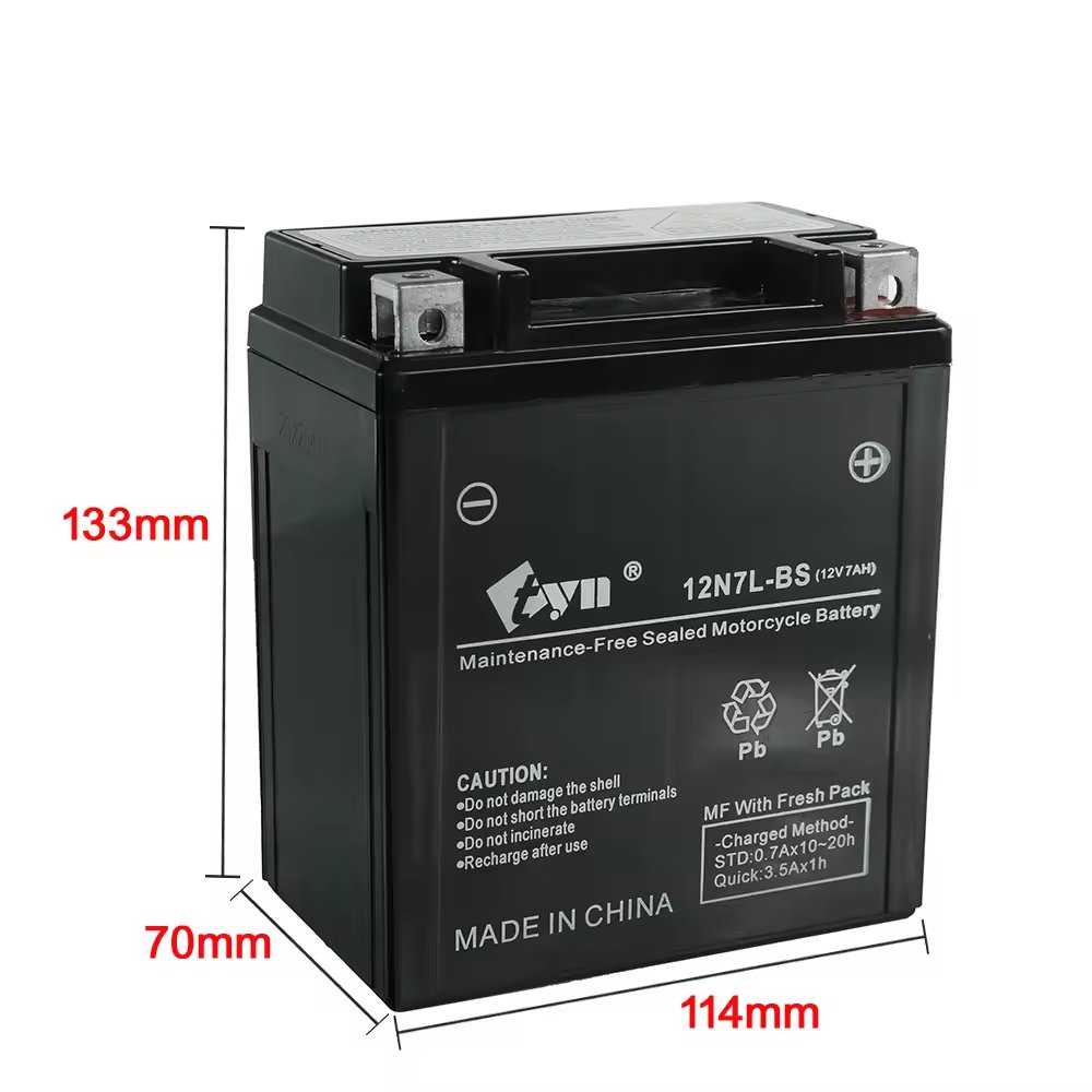 12N5-BS motorcycle battery for motorcycles.