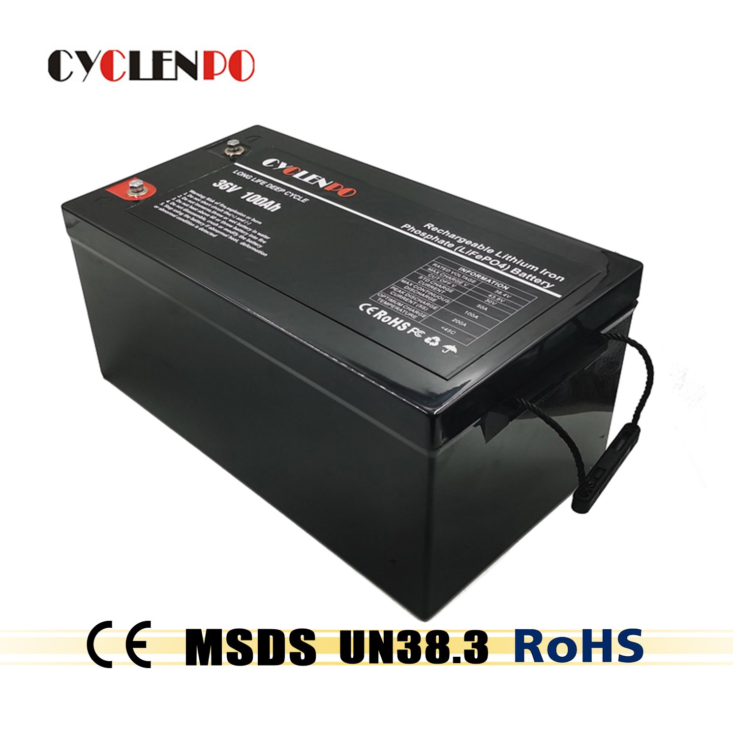 Factory supply IP65 waterproof lifepo4 battery 36v 100ah lithium ion batteries 36v 100ah for electric trolling motor/boat/