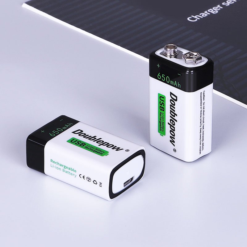 New Trends 9V USB Rechargeable Lithium Ion Battery 650mAh Li-Ion Multimeter Prismatic Size 9V Battery For Home Appliances