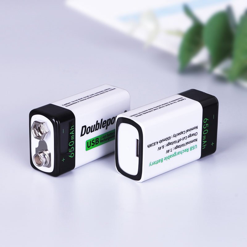 New Trends 9V USB Rechargeable Lithium Ion Battery 650mAh Li-Ion Multimeter Prismatic Size 9V Battery For Home Appliances