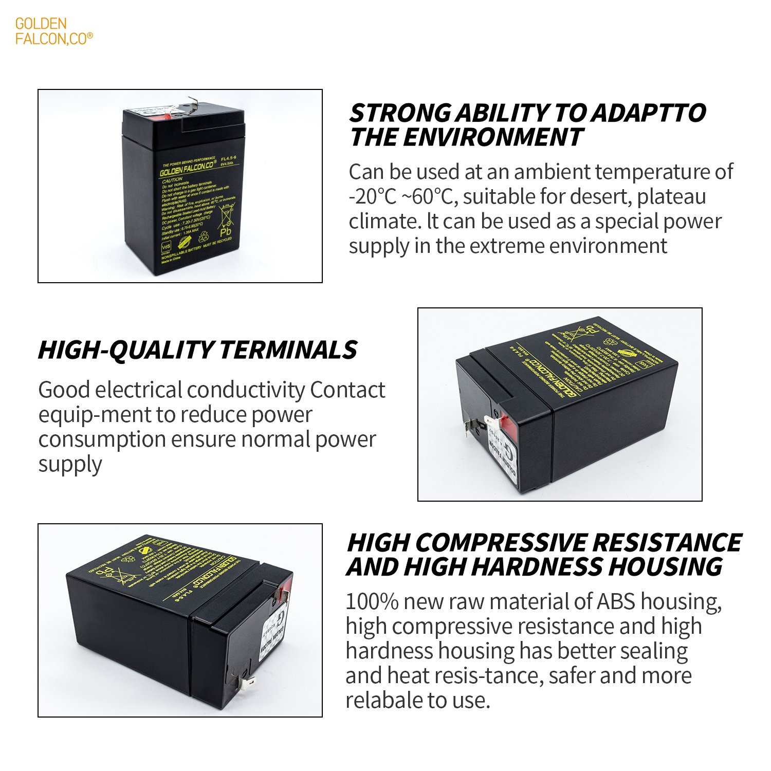 Rechargeable sealed lead acid battery 6V 4.5Ah Deep cycle battery for UPS Electric tool