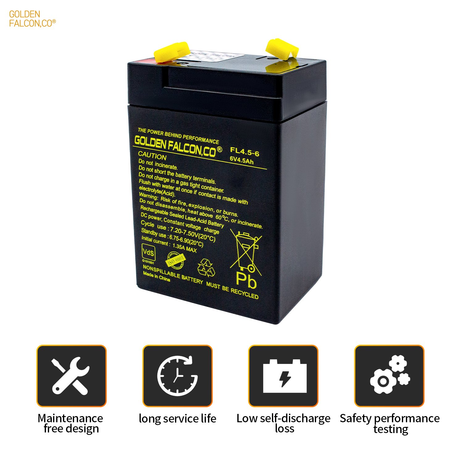 Rechargeable sealed lead acid battery 6V 4.5Ah Deep cycle battery for UPS Electric tool
