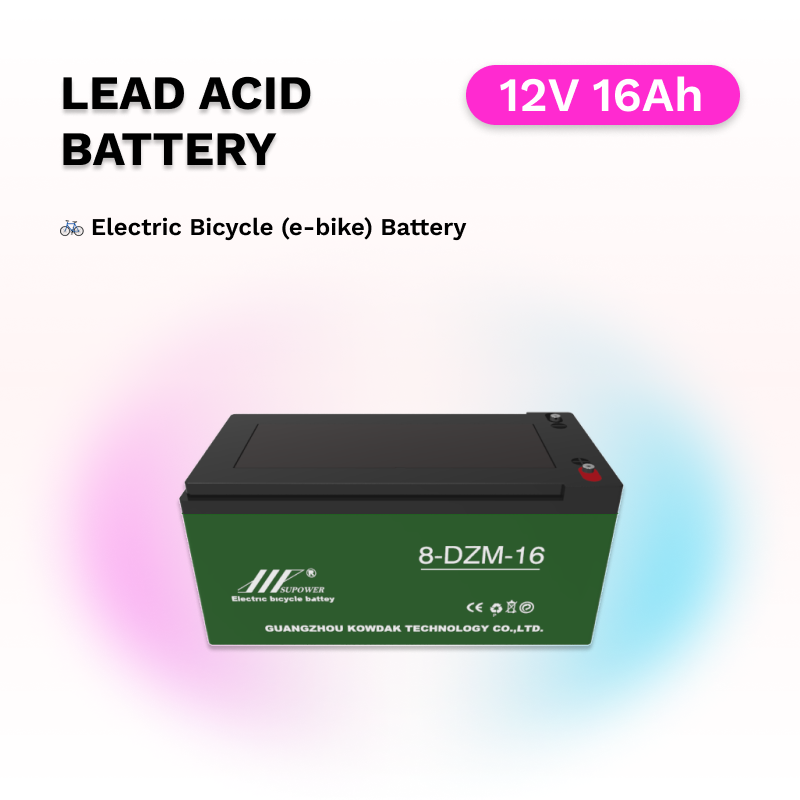 12V 16Ah lead acid battery OEM electric bicycle e-bike battery SUPOWER 6-DZM-16