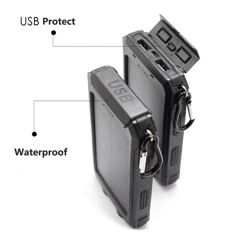 D003 solar power bank 6000mah 20000mah mobile phone charger power bank with compass and torchlight for outdoor hiking camping