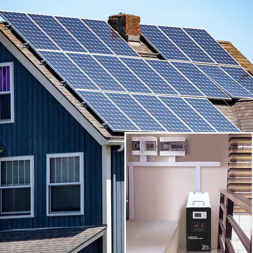 mini solar power home lighting systems / portable DC AC solar kits 10W 20W 300W 500w