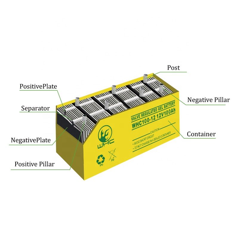 Whc Quality long life solar storage 12v 100ah 120ah 200ah battery deep cycle ups inverter portable agm gel lead acid batteries