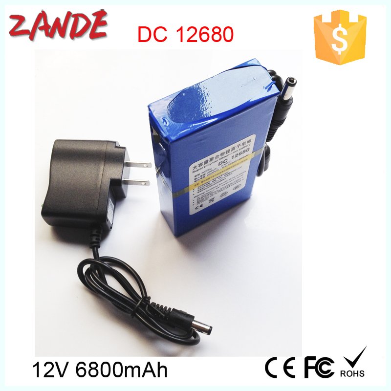 Portable DC 12V 6800mah YSD-12680 rechargeable lithium ion battery for LED light CCTV Camera