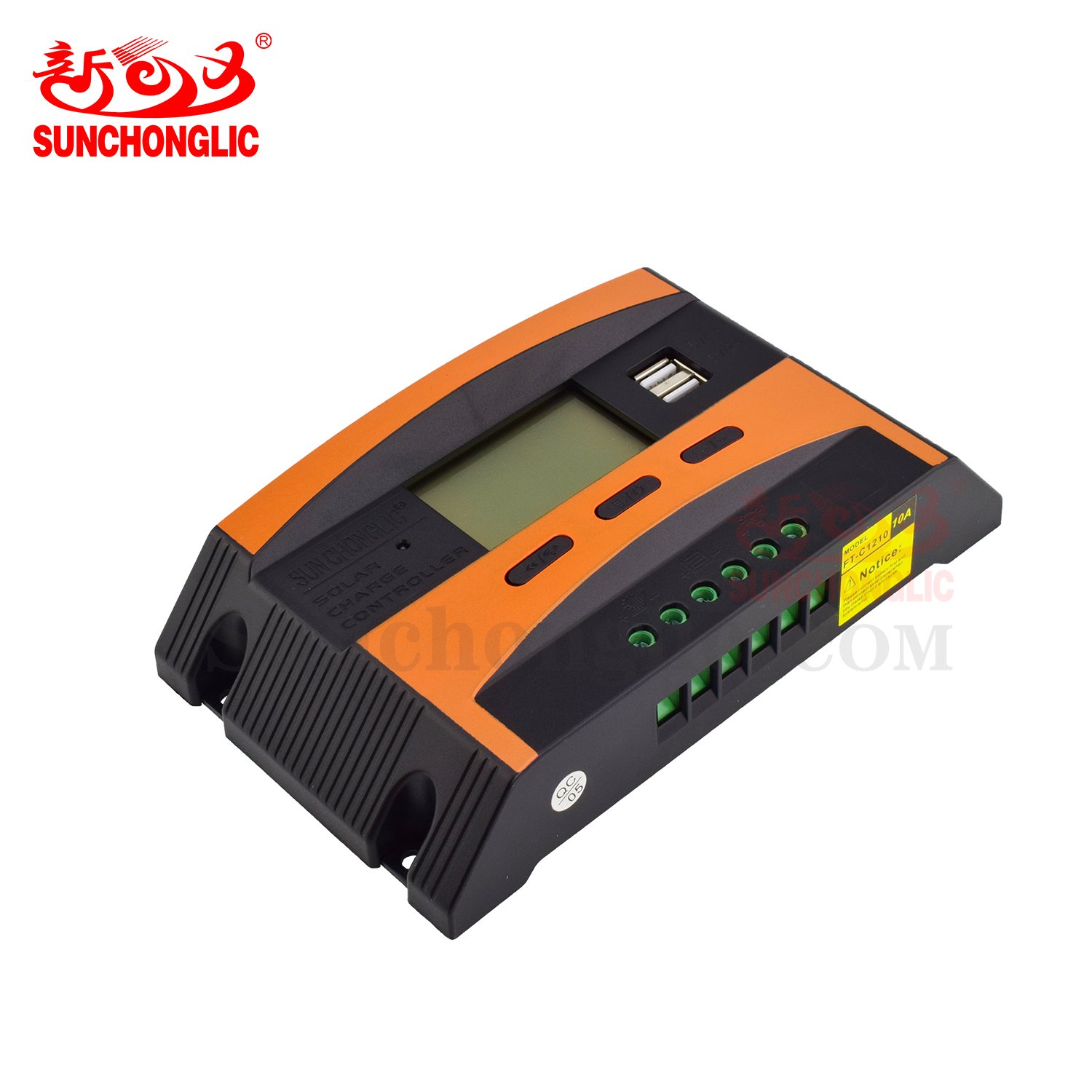 Sunchonglic 12V 24V 10A pwm controller 10amp manual solar charger controller with LCD display