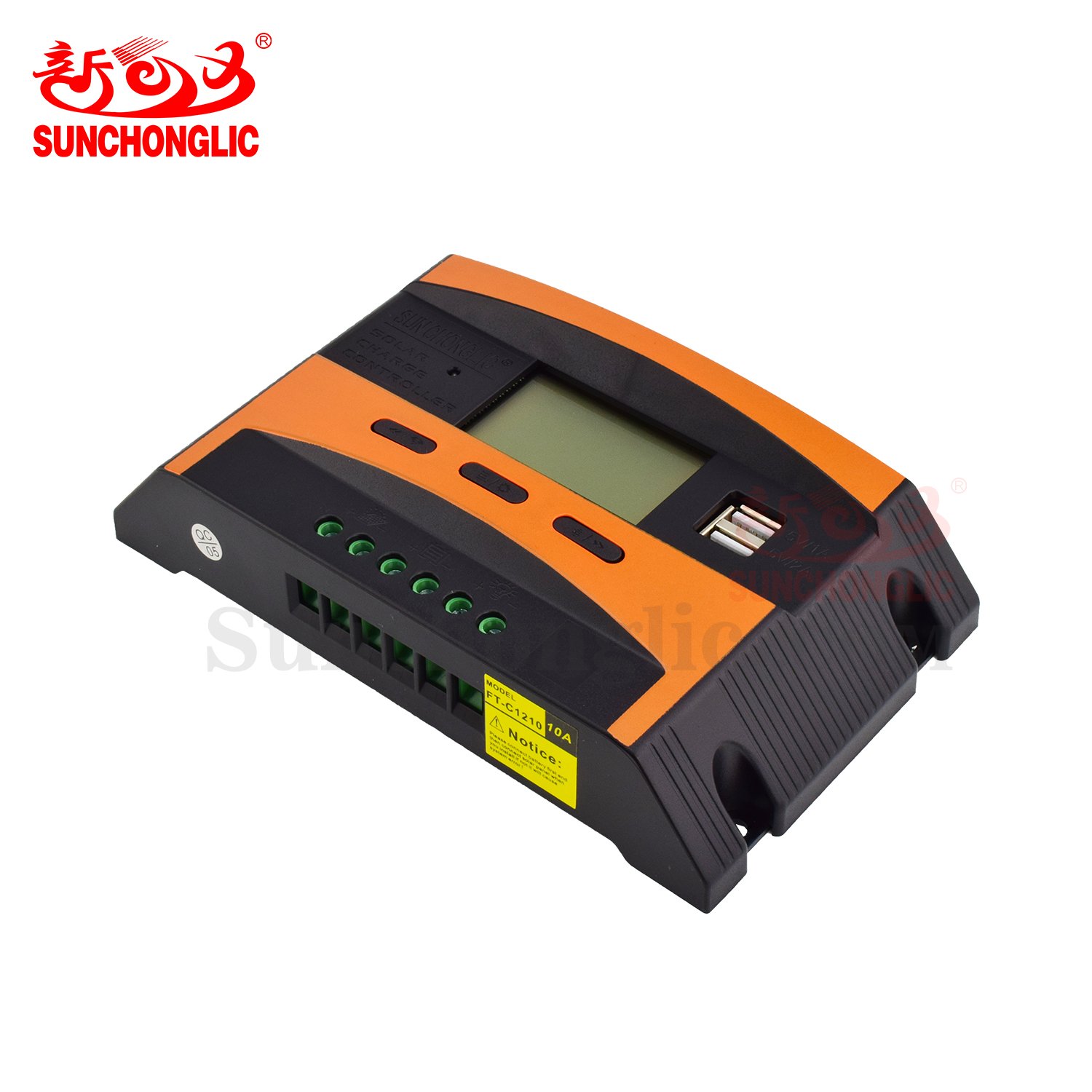 Sunchonglic 12V 24V 10A pwm controller 10amp manual solar charger controller with LCD display