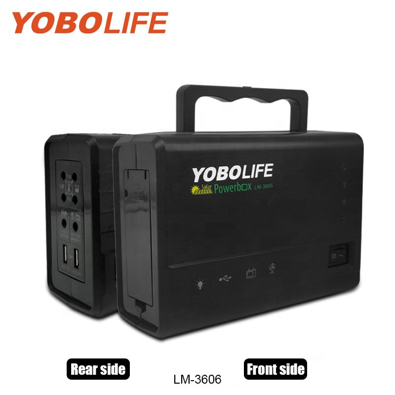 YOBOLIFE LM-3606 lead acid battery storage Portable Solar Generator Mini Home Solar Lighting System Kit 12V DC power supply