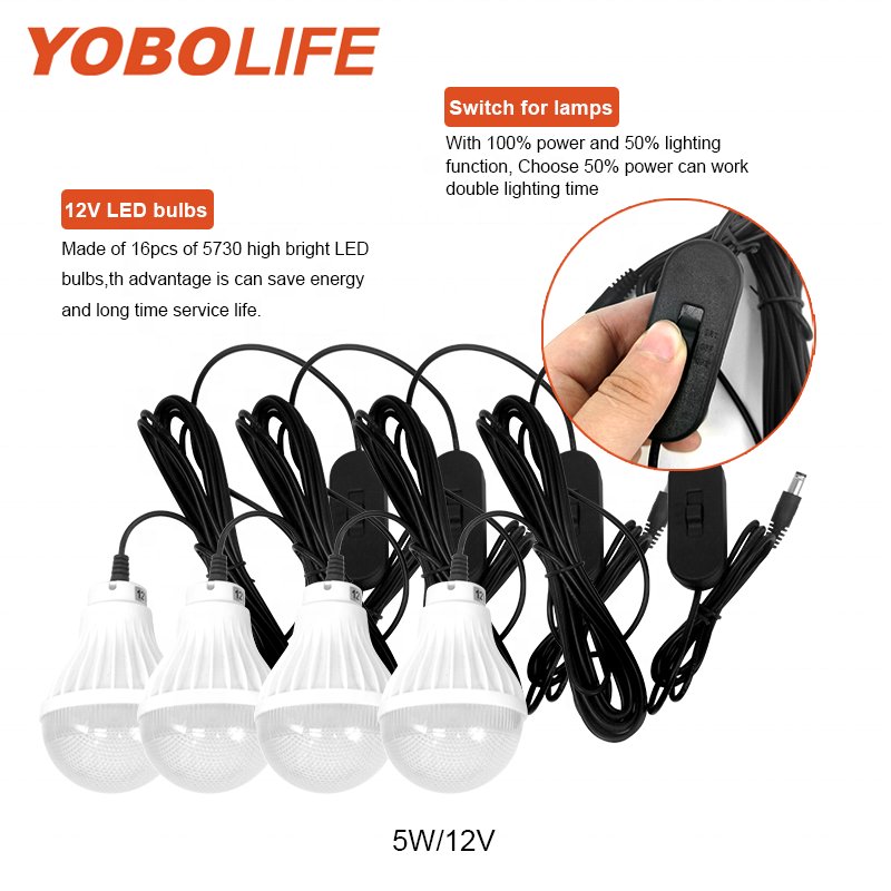 YOBOLIFE LM-3606 lead acid battery storage Portable Solar Generator Mini Home Solar Lighting System Kit 12V DC power supply