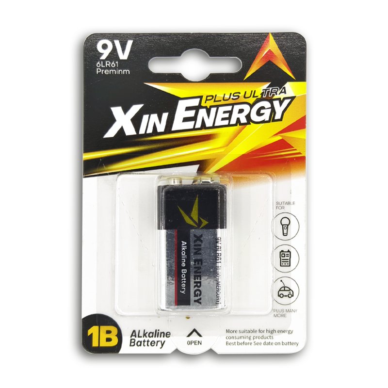 Durable 9v Alkaline Battery 6LR61 Lead Free 720mins 9v alkaline battery for household