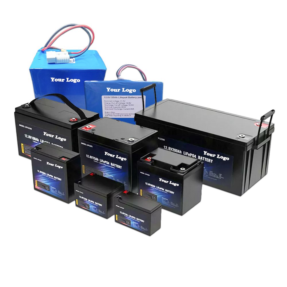 Custom 12v 12.8V 50Ah 100Ah 200Ah Solar Car Auto Rechargeable Lipo Lfp Lifep04 Lifepo4 battery Packs lithium ion batteries