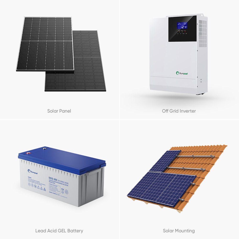 Sunpal Home System Solar Panel Set 3 Kva 5Kw 10Kw Hybrid Off Grid All In One Solar Power System