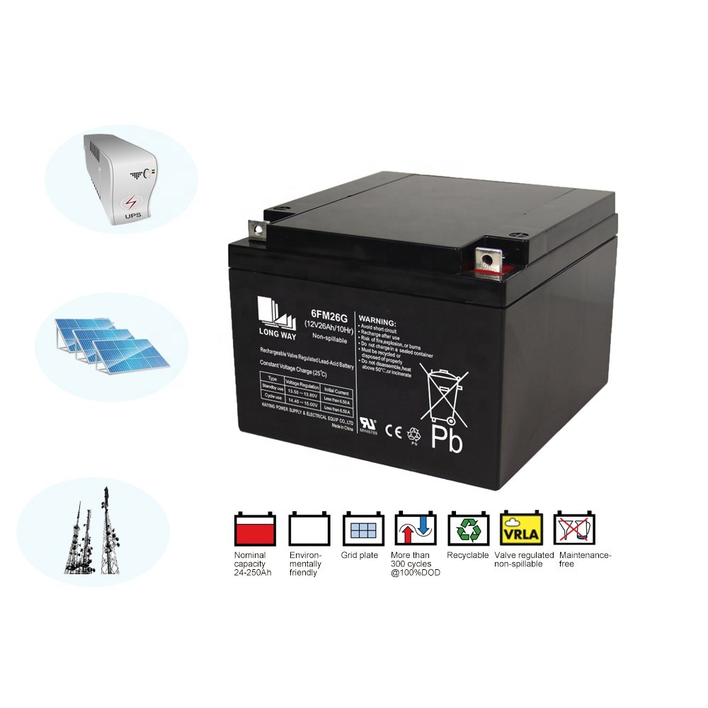 High Rate long service life General usage 6FM26G 12V26Ah Lead Acid Batteries