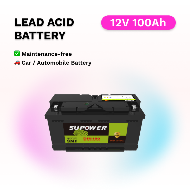 12V 100Ah lead acid battery OEM car maintenance-free battery SUPOWER DIN100 60038
