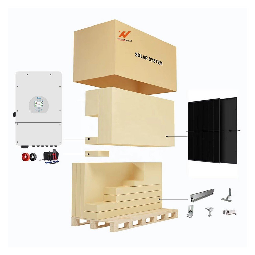 Wingosolar Complete Solar Hybrid System Kit 3000W 4000W 5000W 5Kw 6Kw 10Kw 15Kw Combo Solar Panels Power System For Home