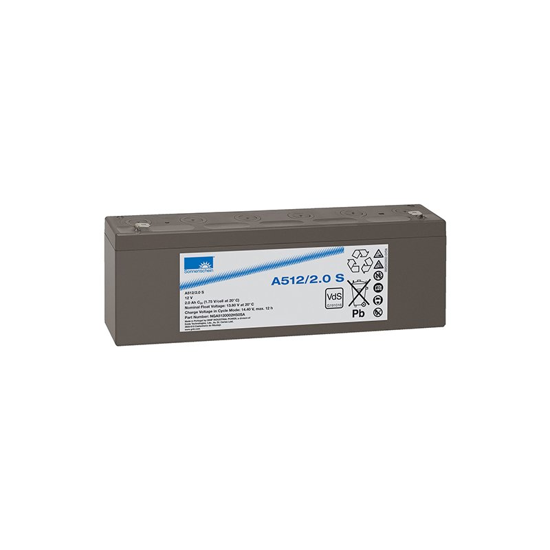 Sonnenschein lead acid Battery Dryfit A512/2.0S 12V / 2Ah Batteries with Faston 4,8mm