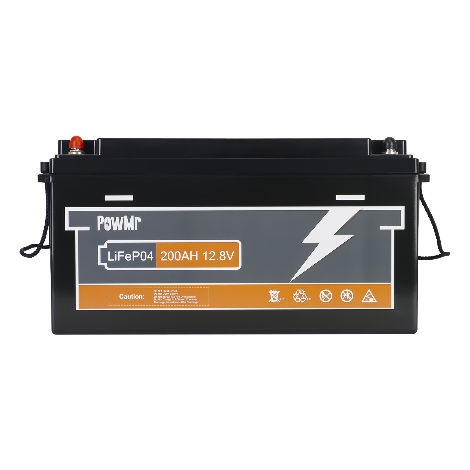 PowMr 200Ah 12.8V 2560Wh LiFePO4 Battery IP65 Supports 4 in series Lithium ion Battery For Energy Storage