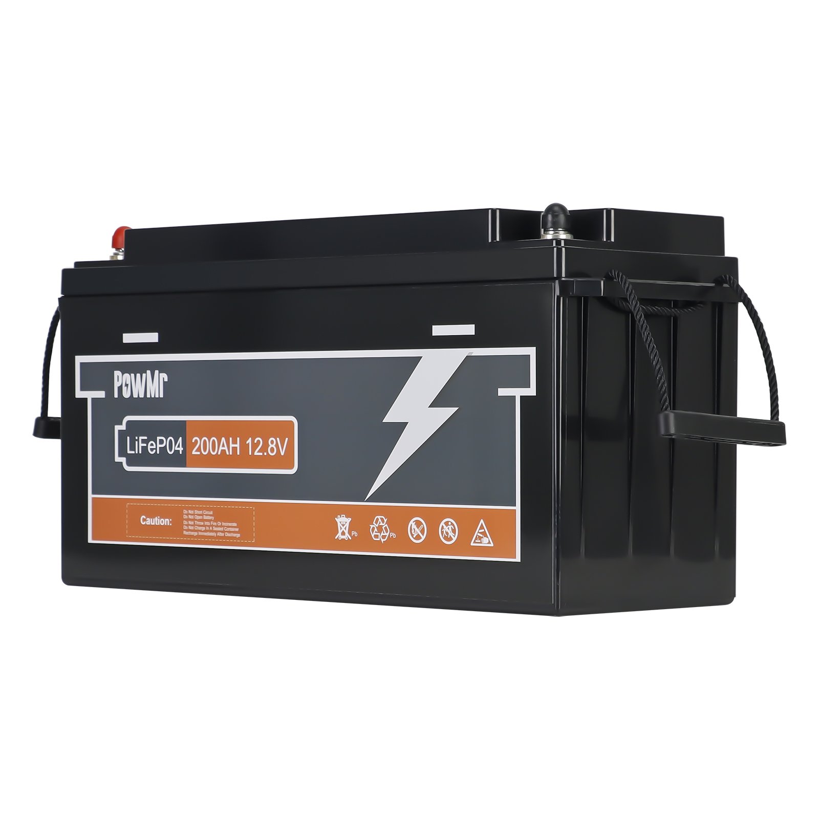 PowMr 200Ah 12.8V 2560Wh LiFePO4 Battery IP65 Supports 4 in series Lithium ion Battery For Energy Storage