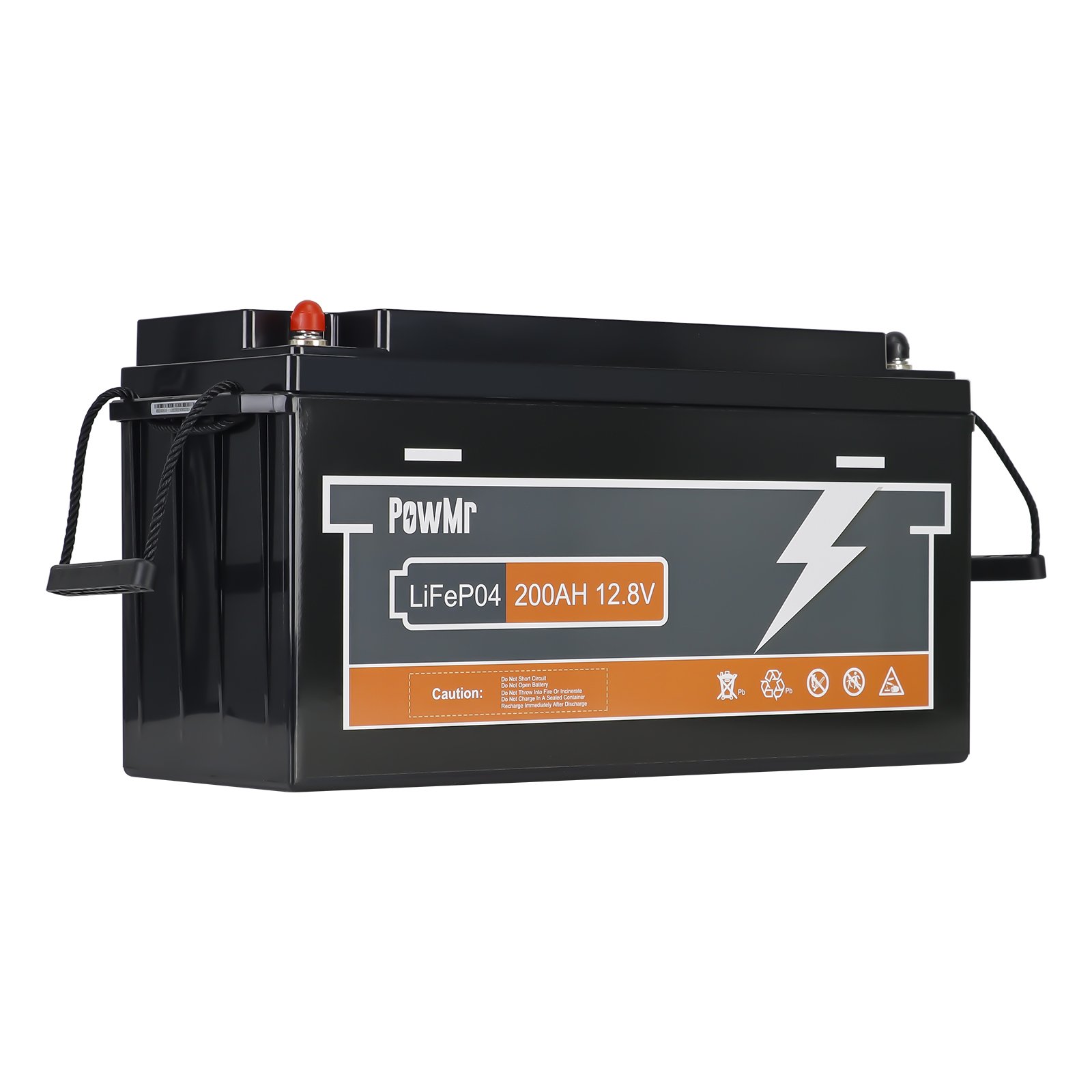 PowMr 200Ah 12.8V 2560Wh LiFePO4 Battery IP65 Supports 4 in series Lithium ion Battery For Energy Storage