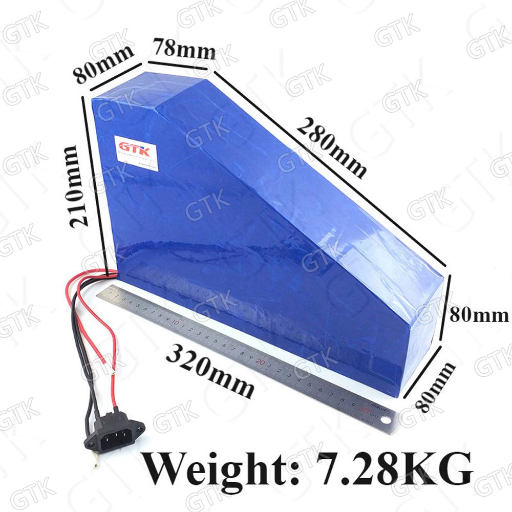 GTK 48V 20AH Lifepo4 Triangle battery BMS for replacement 2500W Lead acid battery ebike Tricycle scooter bicycle + charger bag