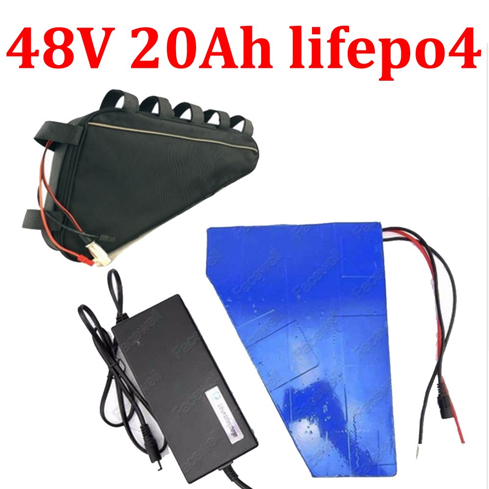 GTK 48V 20AH Lifepo4 Triangle battery BMS for replacement 2500W Lead acid battery ebike Tricycle scooter bicycle + charger bag