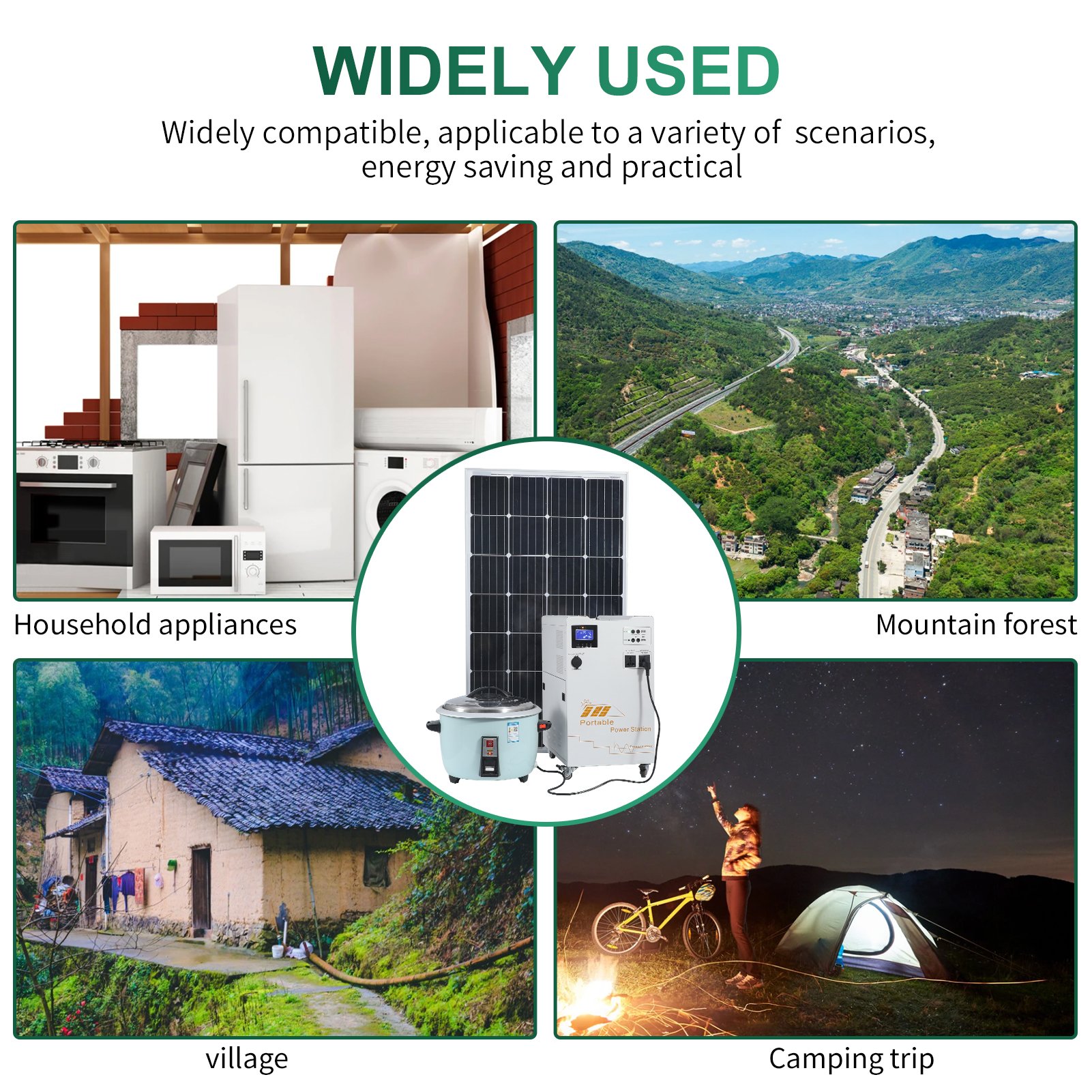 Factory Hot Selling All In One 1000W 2000W 3000W Power Station Complete Solar System With Lithium Battery