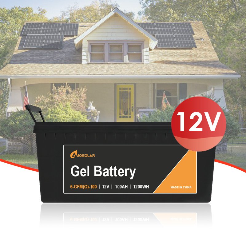 Amosolar Lead Acid Battery 12V 24v 75Ah 100Ah 150Ah 200Ah 250 Ah 500Ah Gel Type Battery For Solar Storage System