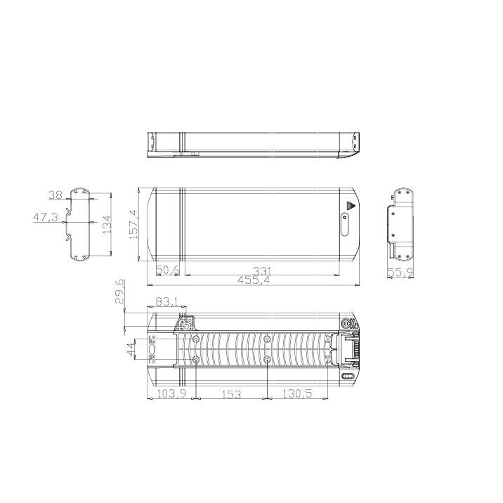 Rear Rack New Seal Type Battery Electric 48V 11Ah 13Ah 14.5Ah 17Ah Bicycle Lithium Ion Battery 13S5P E-Bike Battery