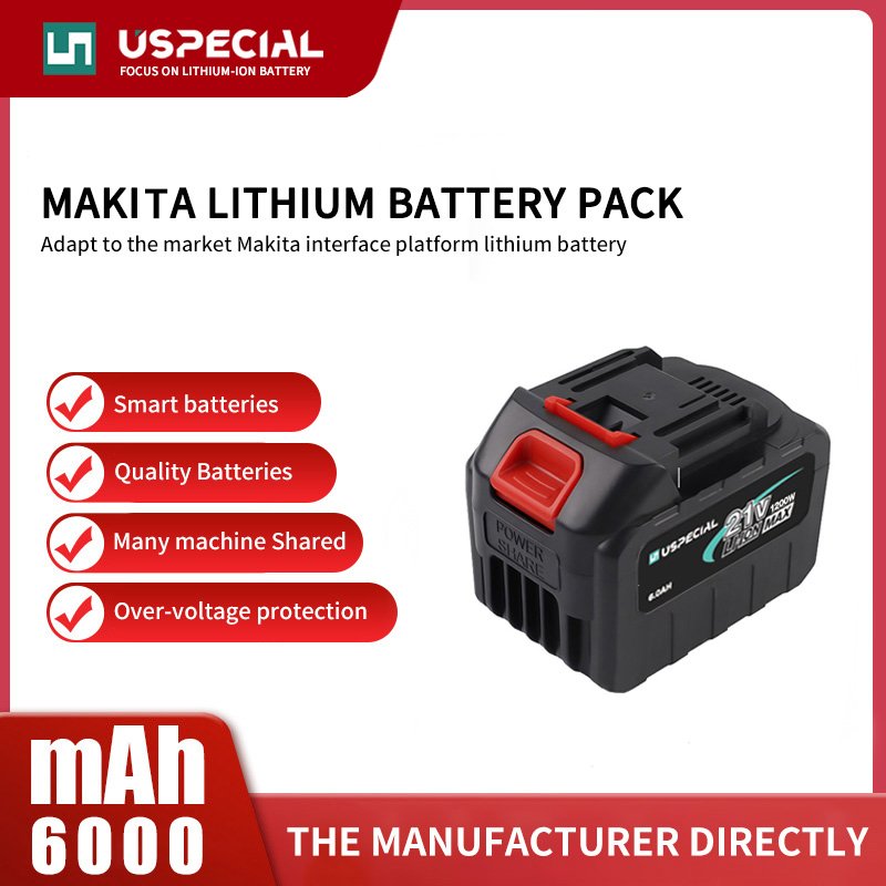6000mAh 21v 10c high power capacity 1260w li-ion replacement battery pack for makita 18650 6000mah battery pack