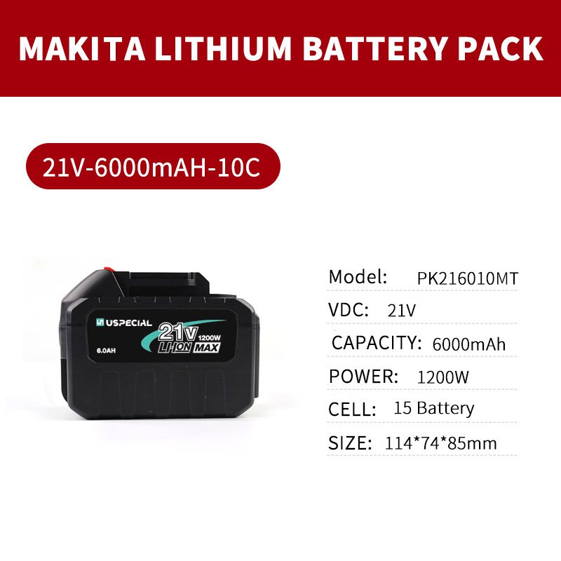 6000mAh 21v 10c high power capacity 1260w li-ion replacement battery pack for makita 18650 6000mah battery pack