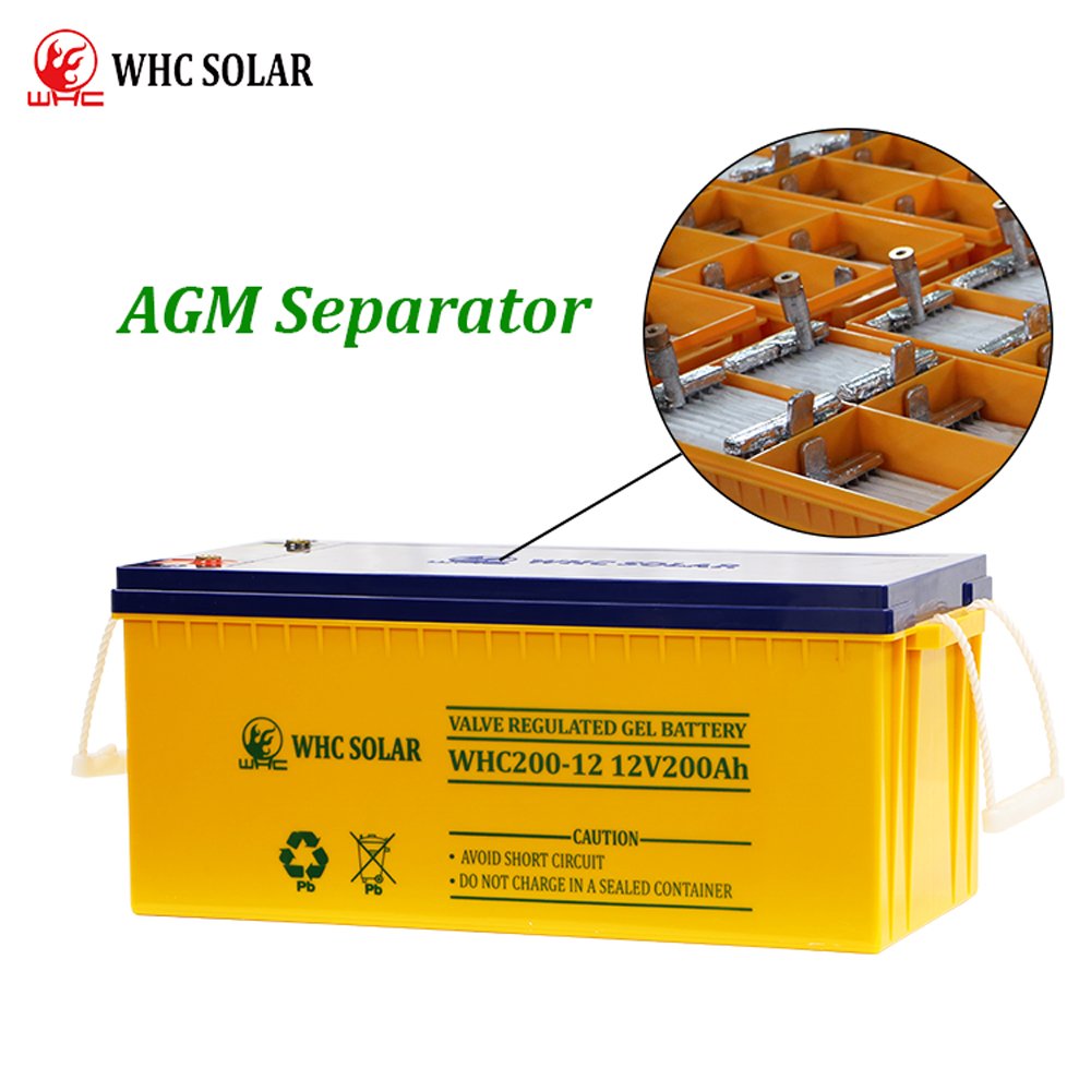 WHC High Quality 12v 100ah 200ah battery solar panels and solar batteries AGM GEL ups inverter gel lead acid batteries