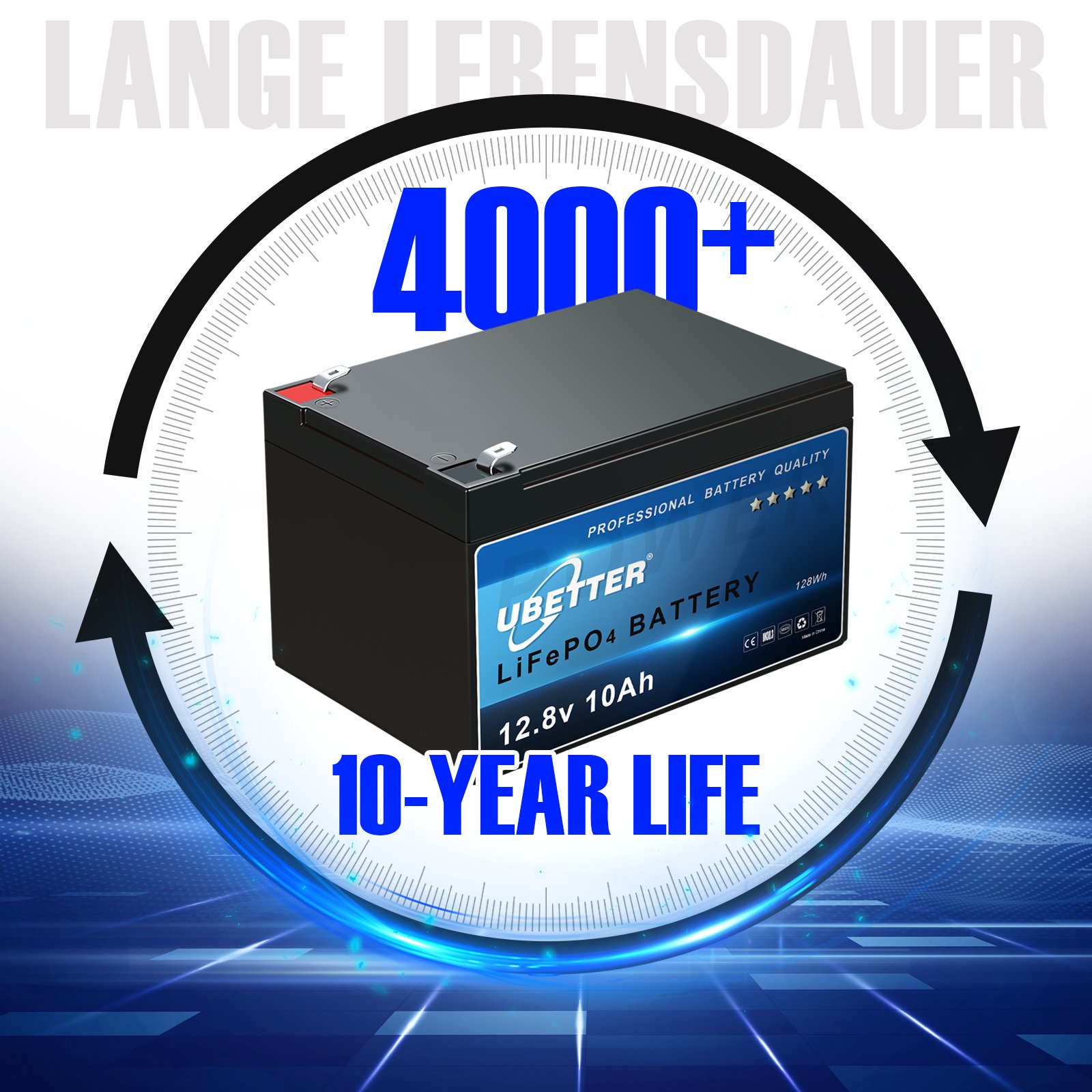 Factory Wholesale 12V 10Ah Long Lifespan Lithium LiFePO4 Deep Cycle Battery for Street Lamp/outdoor camping