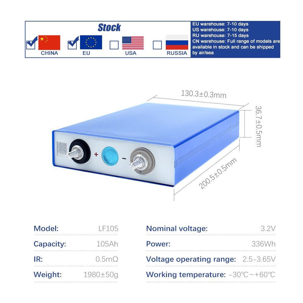 EVE LF105 3C 3.2V Lifepo4 battery lithium ion cellule akku 48V 51.2V 100Ah Solar Batterie System Energy storage bank Scooter