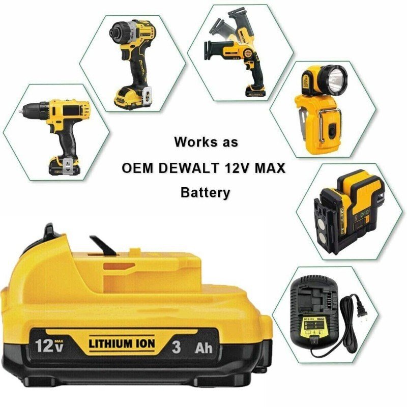 rechargeable lithium ion batteries G48 12V 2.5Ah for Dewalt power tools battery for dewalt 12v 2500mah