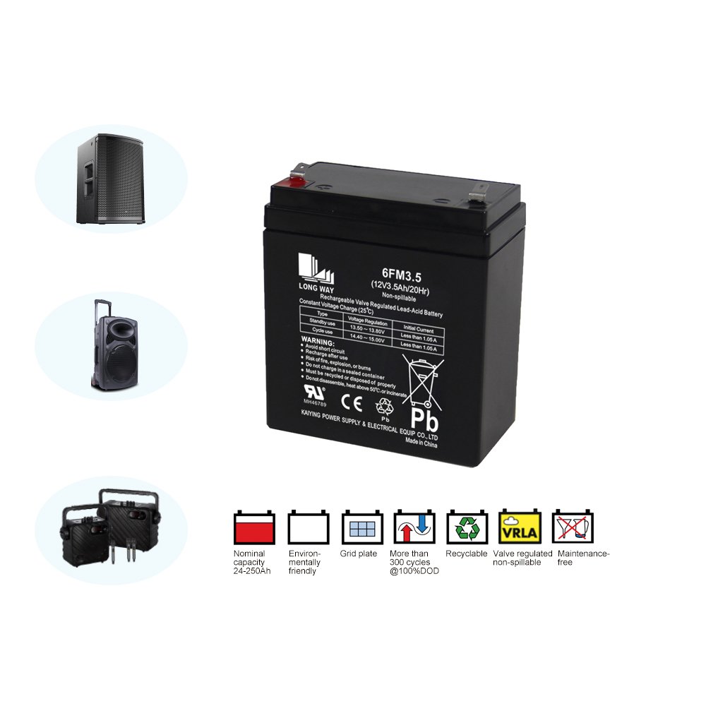 Deep discharge sound system used 12V3.5ah 6FM3.5 12 volt system AGM Lead Acid battery