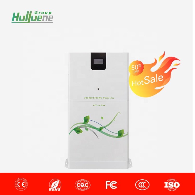 Household Efficient All in one lithium ion battery Solar System 5KW 48V On/Off Grid Inverter LiFePO4 51.2V 100Ah energy storage