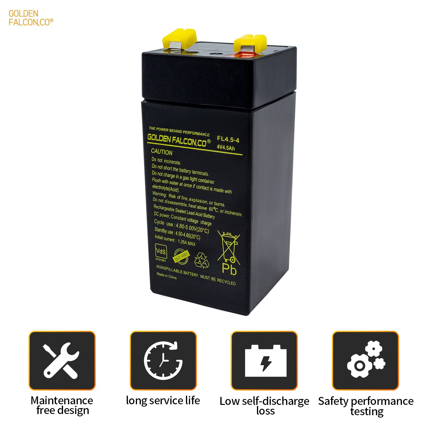 Rechargeable sealed lead acid battery Deep cycle battery 4V 4.5Ah for Home Appliances Electric tool