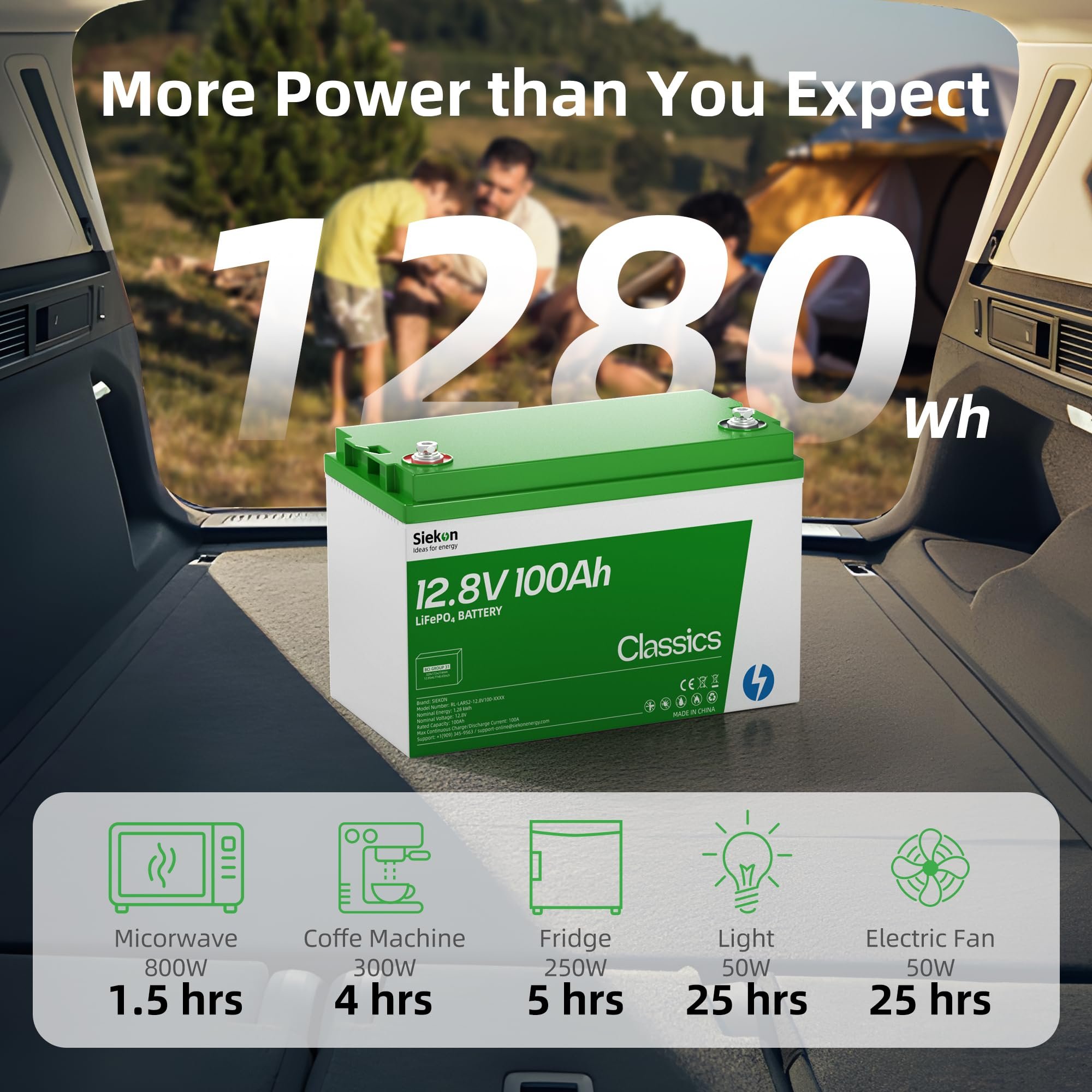 EU stocks SIEKON 12V100Ah 200Ah Deep Cycle Lifepo4 Battery Lithium Ion Battery