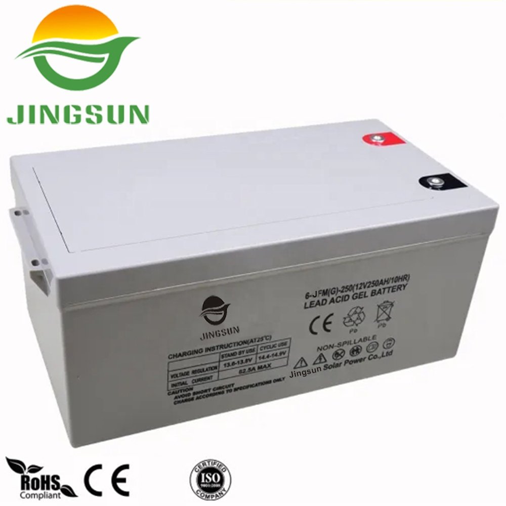 Jingsun Deep Cycle AMG GEL Lead Acid Solar Battery 12V 250ah for Solar Energy Storage Systems