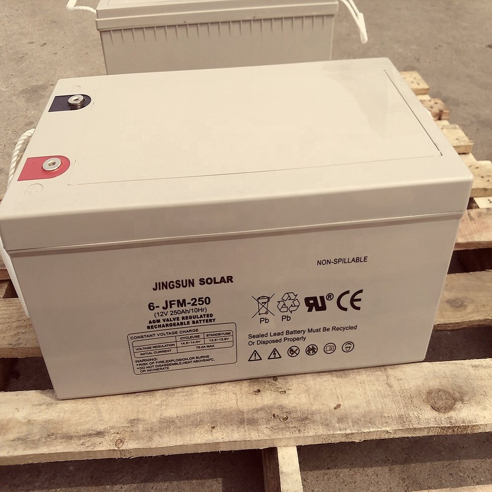 Jingsun Deep Cycle AMG GEL Lead Acid Solar Battery 12V 250ah for Solar Energy Storage Systems