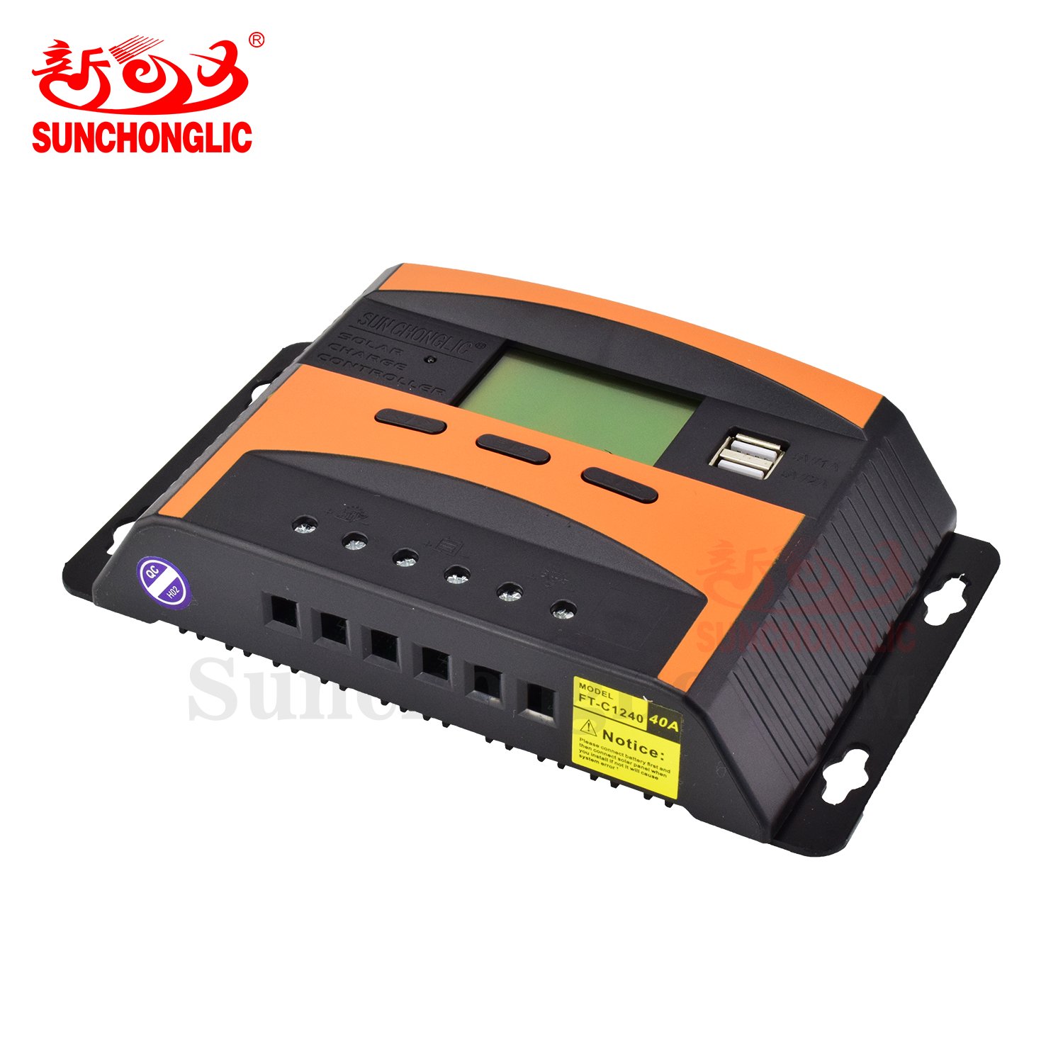 Sunchonglic 12V 24V 40a solar charge regulator charge controller manual pwm solar charger controller