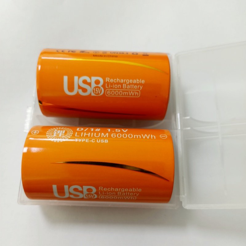 Long Shelf Life 6000mAh rechargeable battery 1.5v charger type c pack Lithium battery usb type C battery