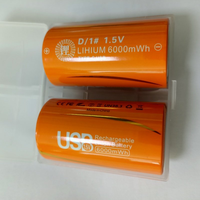 Long Shelf Life 6000mAh rechargeable battery 1.5v charger type c pack Lithium battery usb type C battery